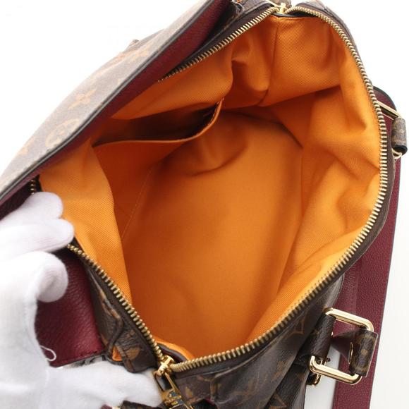 LOUIS VUITTON Manhattan Coated Canvas Leather Bag Brown Bordeaux M43482 - Picture 4 of 11